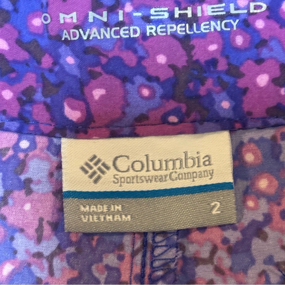 Columbia Arrowhead Floral Print Shorts Purple Blue 2 - Picture 4 of 8